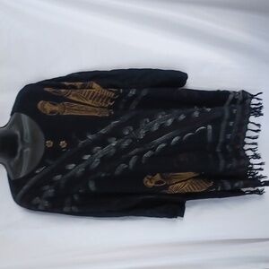 MEETU MAGIC Black /White Long Tunic SIZE 1x The African Scene, 29" pit to pit